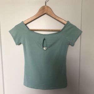 Express Short Sleeve Key Hole Top
